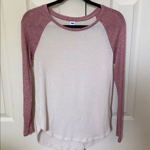 Purple and cream long sleeve Old Navy top